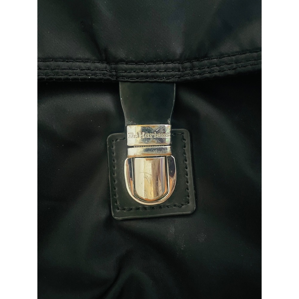 Dr. Martens Black Nylon Quilted Backpack Yellow Lining AirWair Logo Bag - Picture 13 of 14